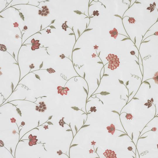 Climbing Floral Dupion Ivory 31413-01 James Hare Limited