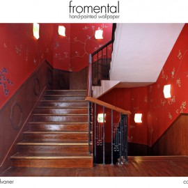Текстильные обои C008 sylvaner bolero staircase roomshot Fromental