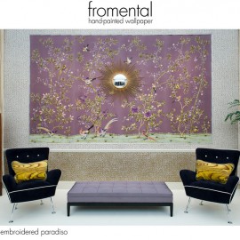Текстильные обои EC026F fully embroidered paradiso col fern Fromental